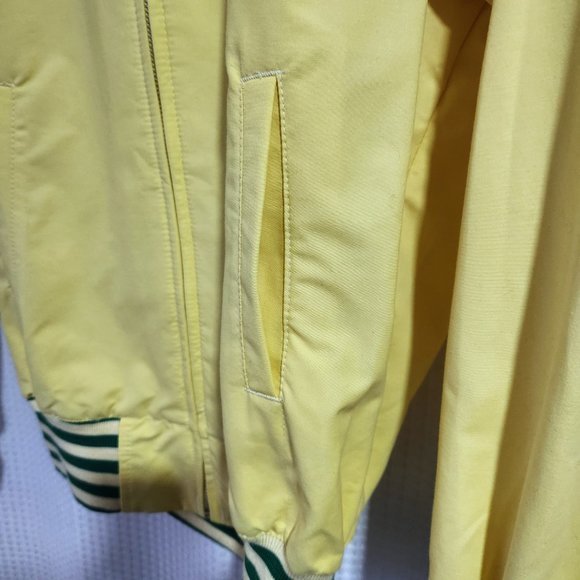 John Deere Jacket Bomber Style Vintage Lightweight Size Medium Yellow Ribbing - Picture 9 of 10